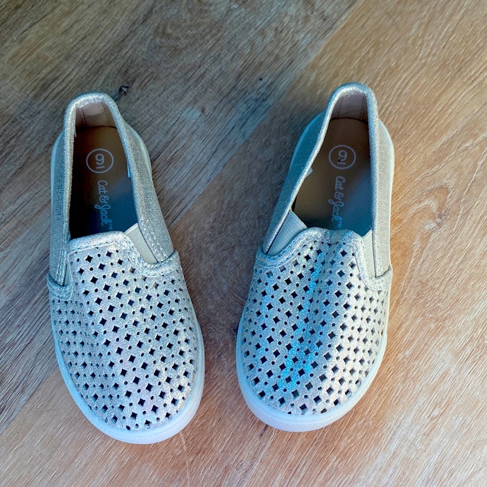 NWOT Cat & Jack Metallic Toddler Slip-ons